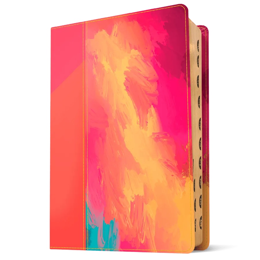 Courage For Life Study Bible For Women - LeatherLike Fierce Pink: Indexed