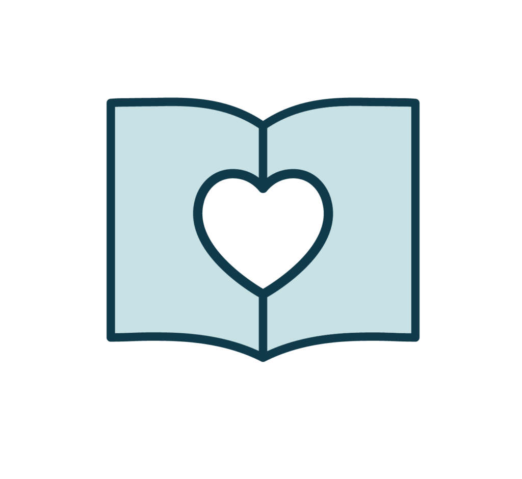 open book with heart icon